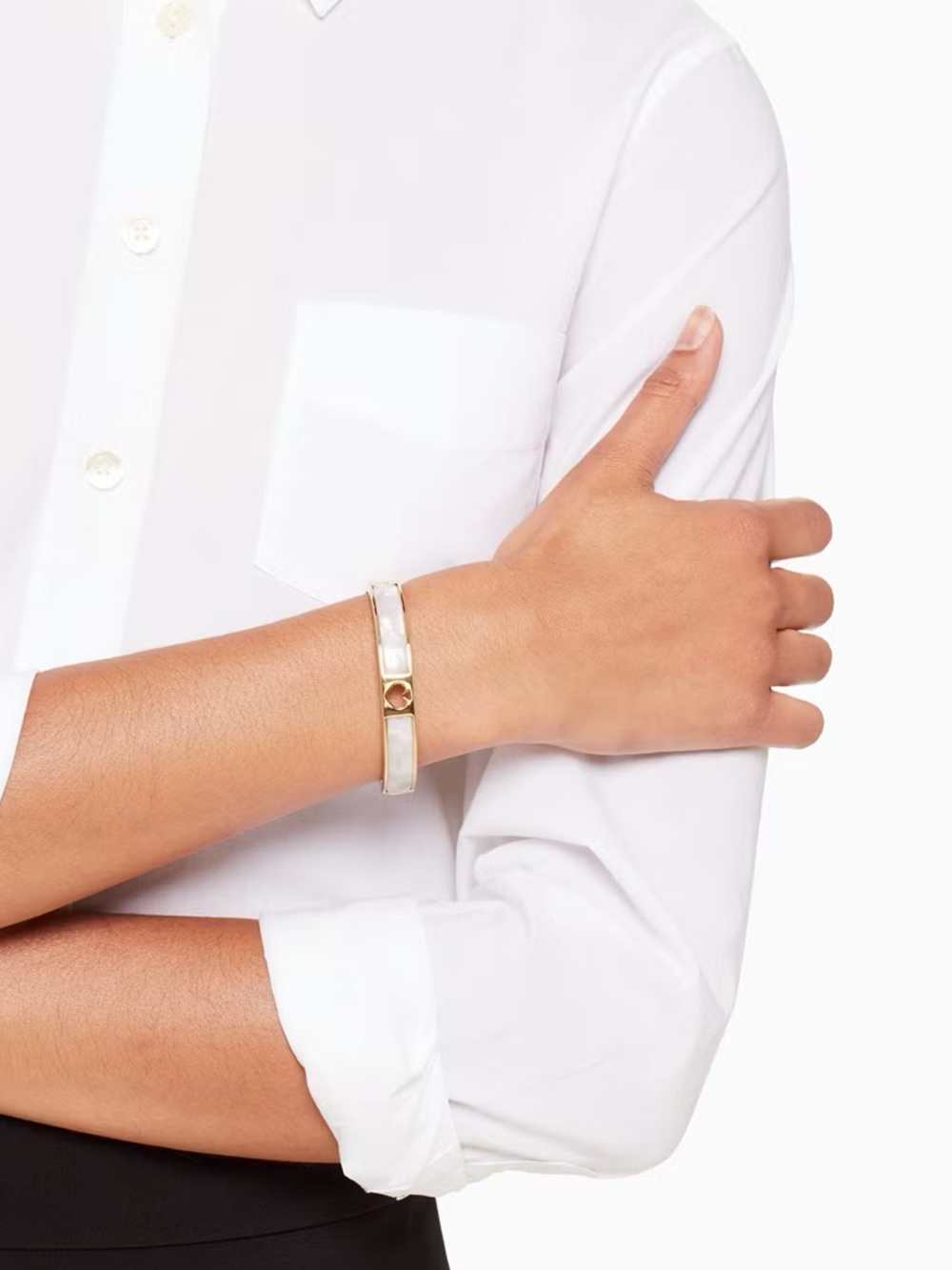 KATE SPADE Hole Punch Spade Hinge Bangle - Picture 2 of 3